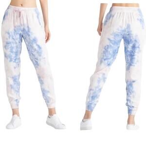 Dex Black Tape Linen Jogger Pants Pink Blue Cloud - Size Medium - $80